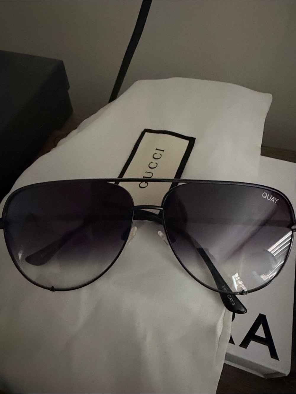 Quay Australia Women's Aviator Sunglasses - Black Gradient